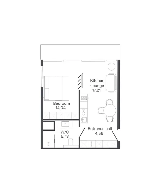Планировка 1-bedroom 41 м² — Bamboo Forest, Банг Тао