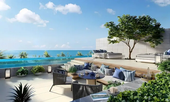 Бассейн с зоной отдыха и деревом на террасе — Banyan Tree Grand Residence, Банг Тао