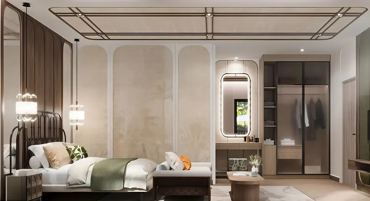 Bedroom with dressing table and walk-in closet — The Title Cielo, Rawai