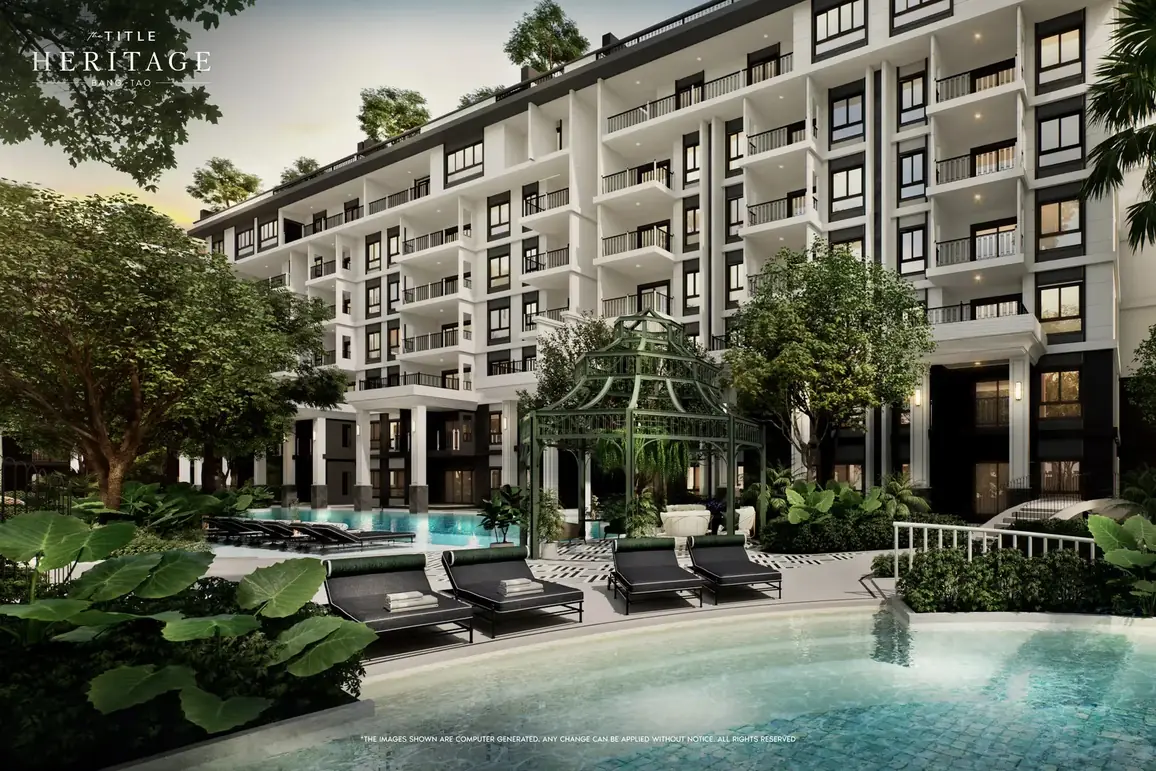 Pool with a pavilion in the inner courtyard — The Title Heritage, Bang Tao