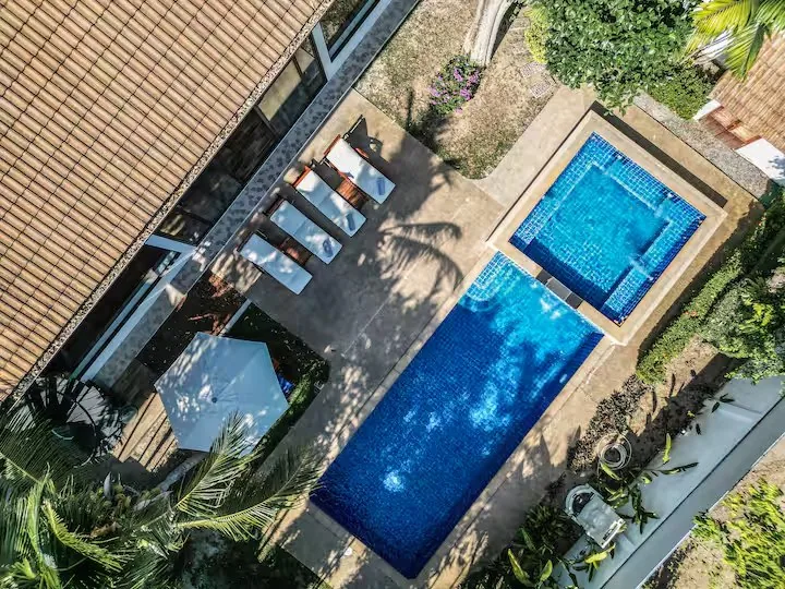 Coconut Palms Villa, Раваи — бассейн и терраса с высоты