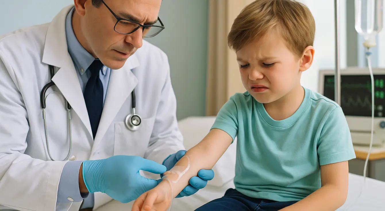 child with scorpion sting in hospital