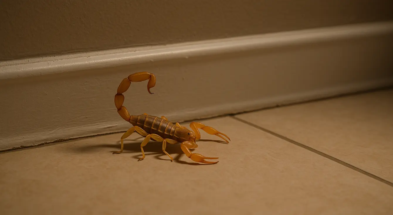 scorpion near baseboard