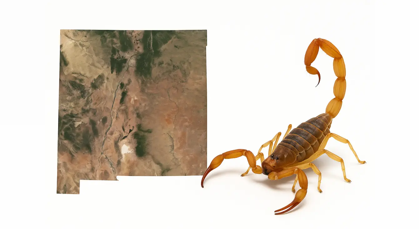 scorpion and map of New Mexico
