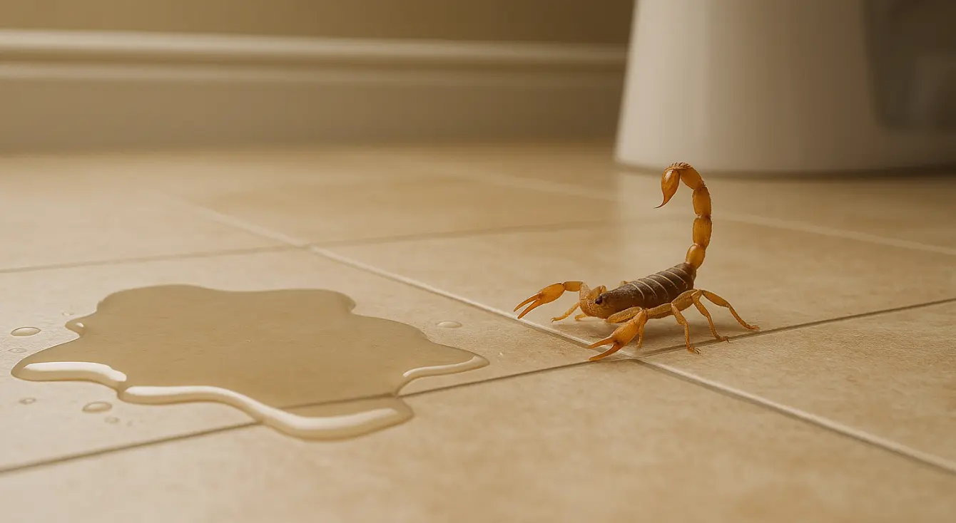 scorpion attracted to water in bathroom