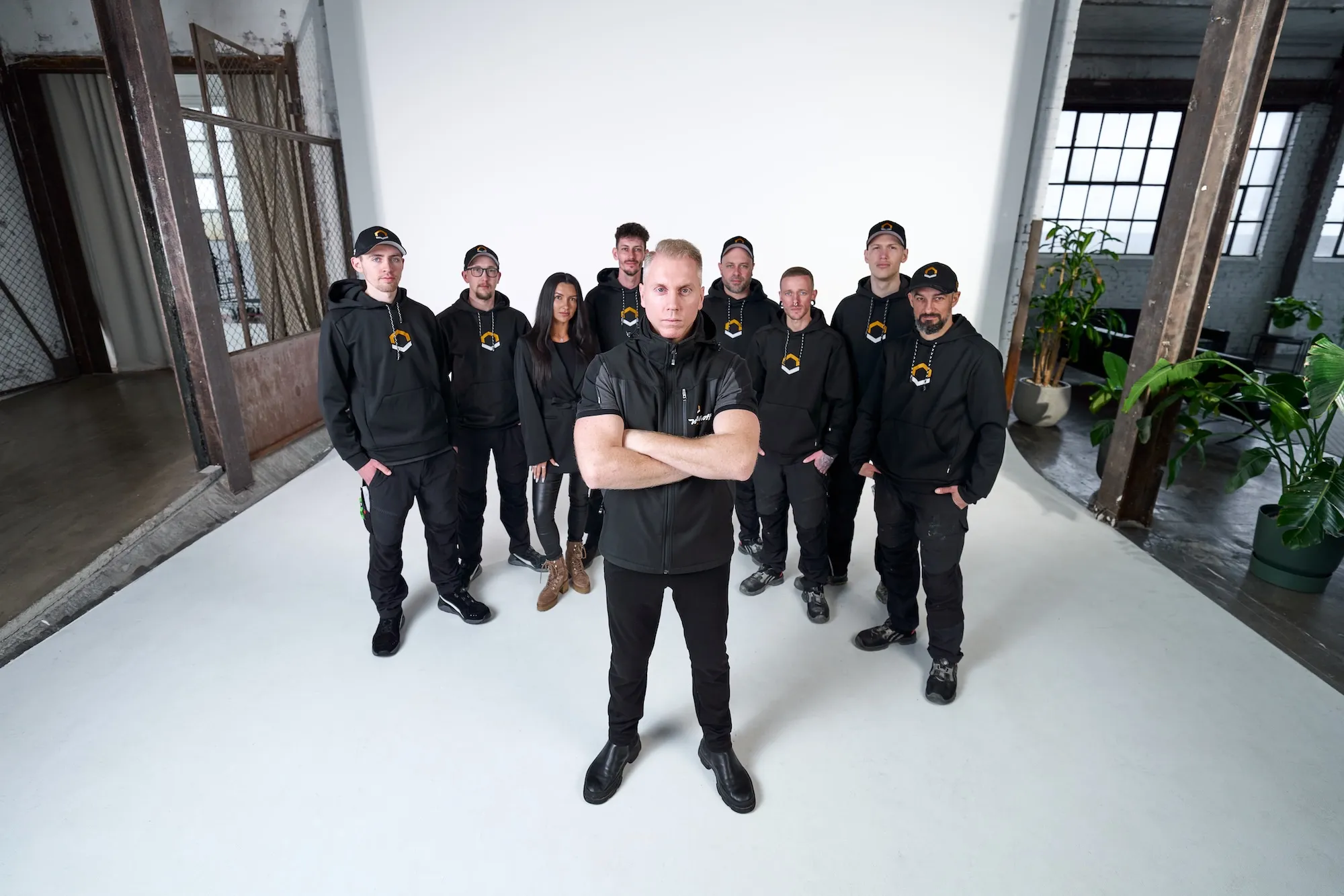 Team Foto Christian im Vordergrund