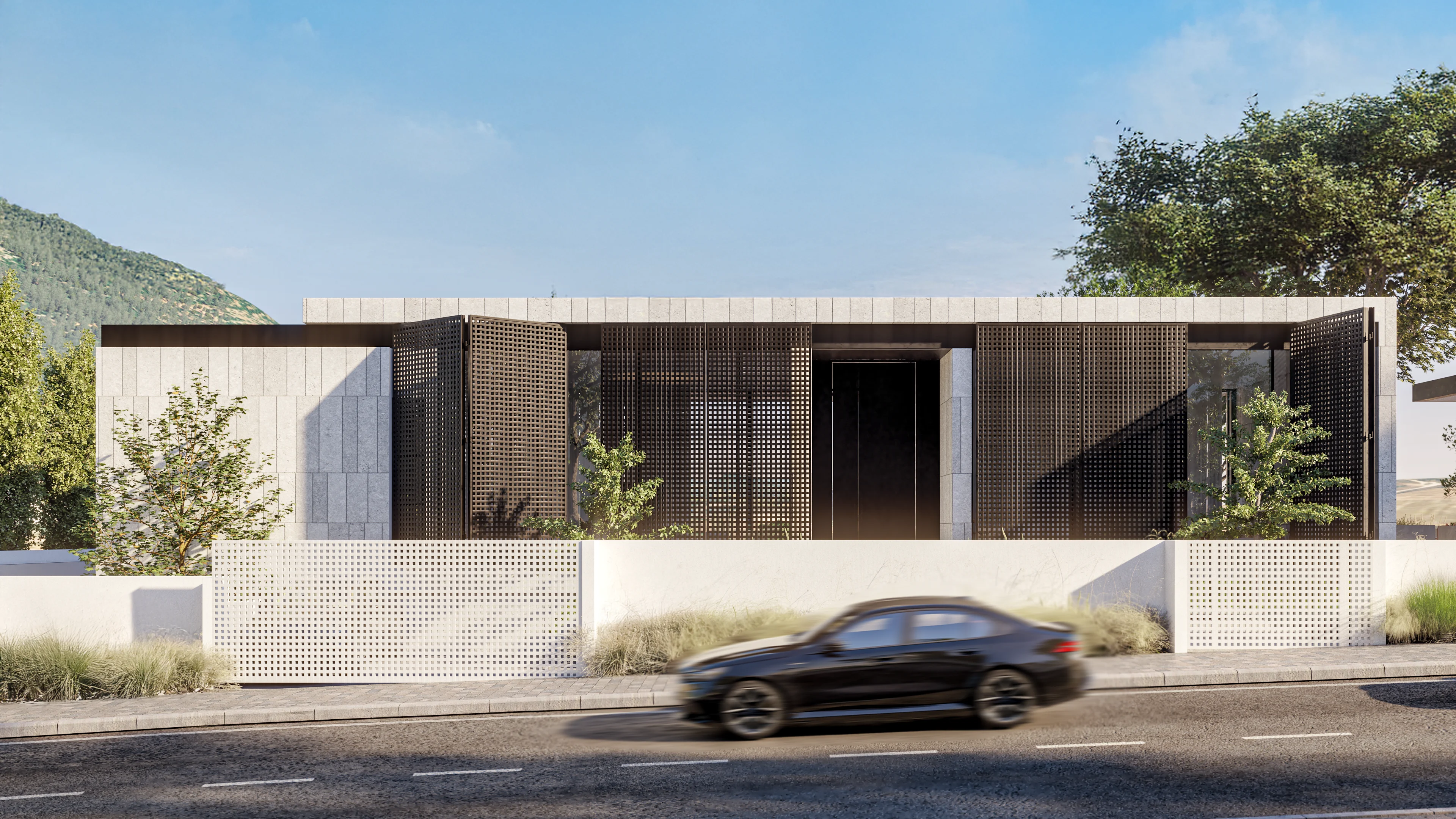 B House open plan kitchen and dining area