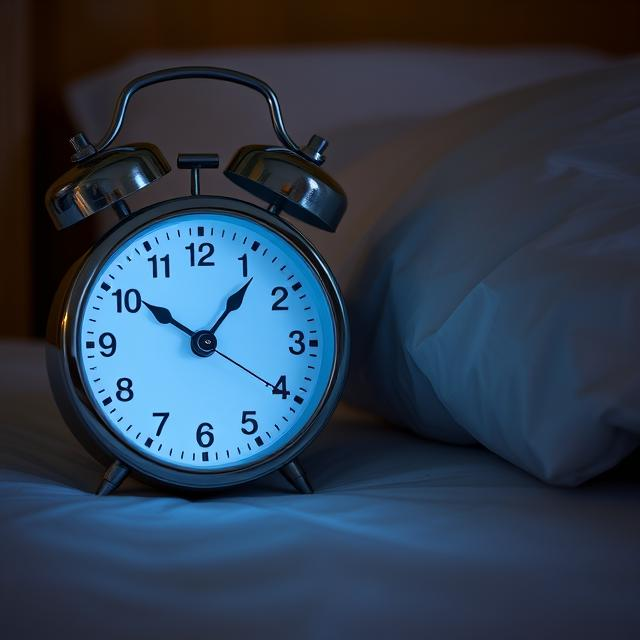 Bedside alarm clock showing frequent nighttime wake-ups