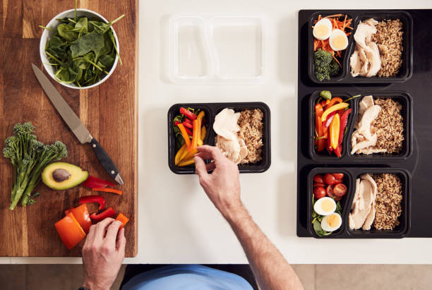 Healthy prepared meals designed as part of personalized meal plans for men