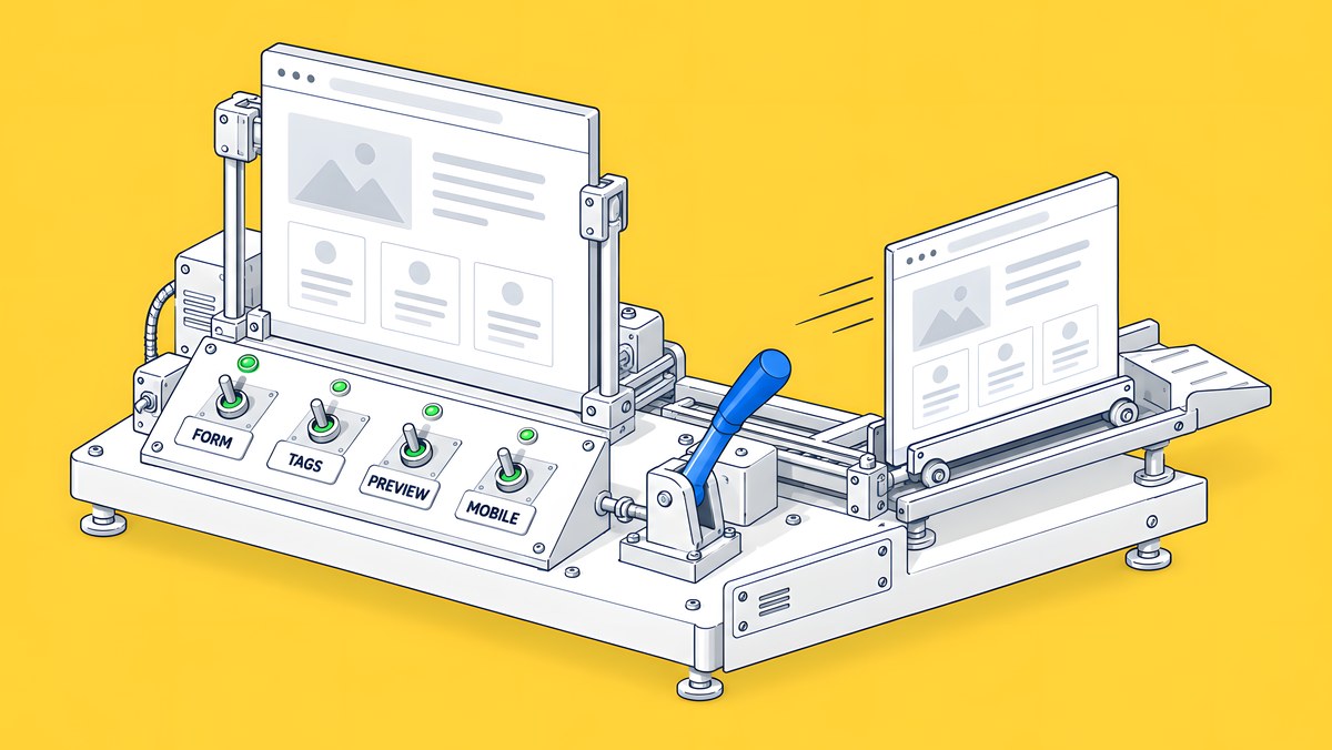 Isometric illustration for: What Should You Check Before Launching a Webflow Landing Page?