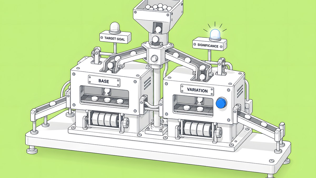 Isometric illustration for: How Do You Run Your First A/B Test with Webflow Optimize?