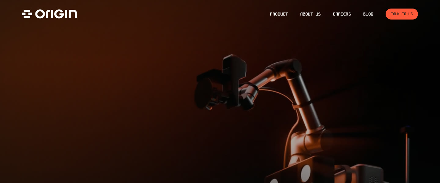 Homepage of Origin, a live Webflow site credited to theCSS Agency