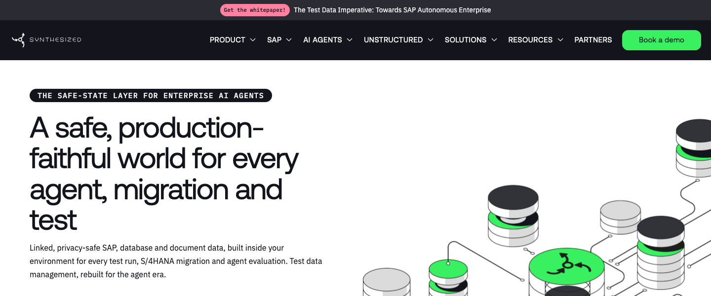 Homepage of Synthesized, a live Webflow site credited to TweakDesigns