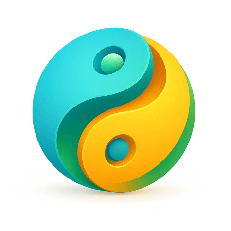 DecisionX company value Human Machine Symbiosis symbol showing harmony between human and AI intelligence