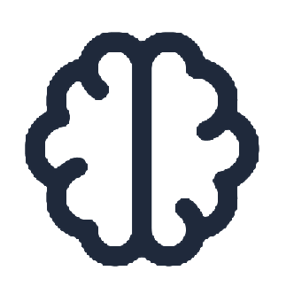 Decision x data brain icon