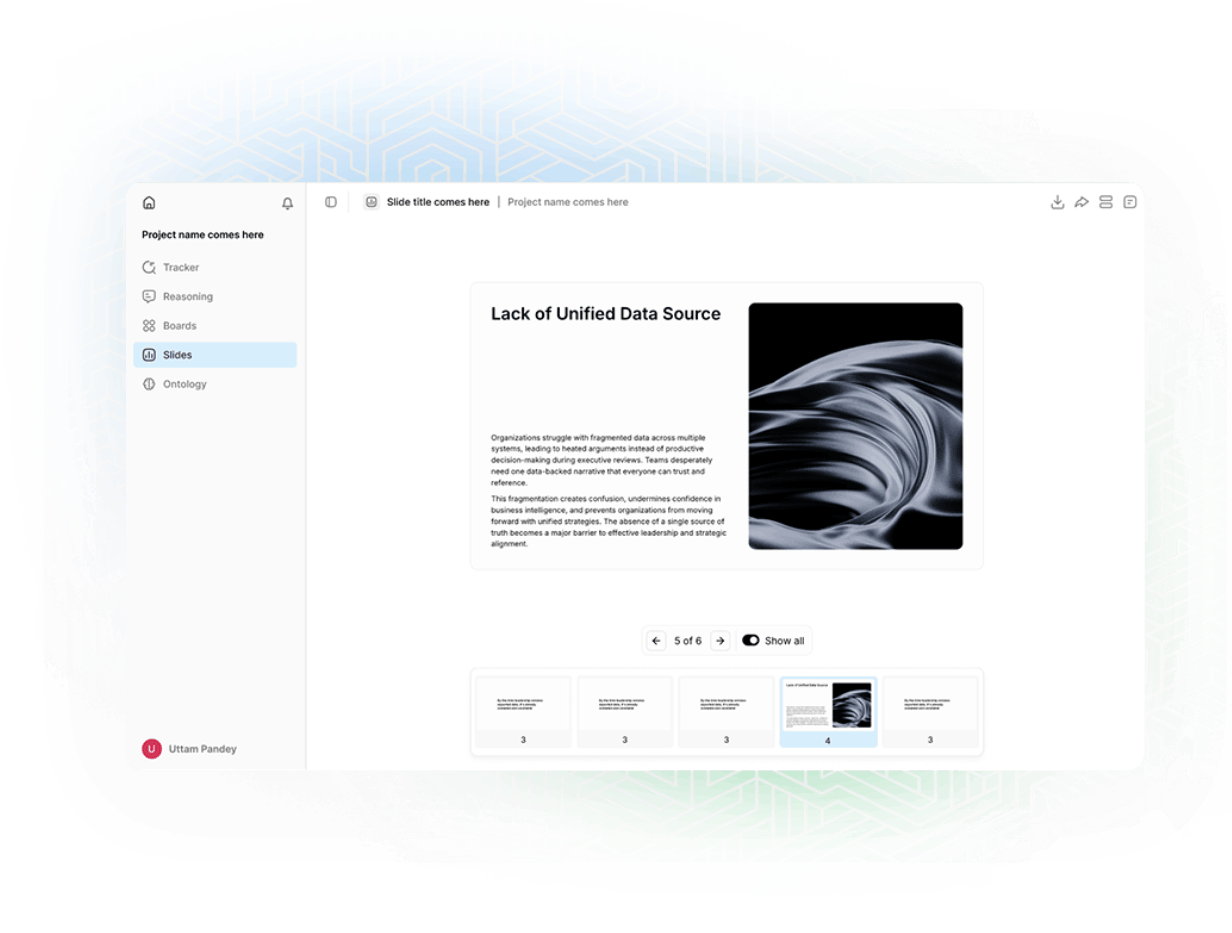 Interactive Decision Board showing trade-offs and impact scores