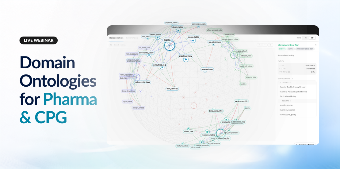 Domain ontologies for Pharma and CPG webinar banner, DecisionX