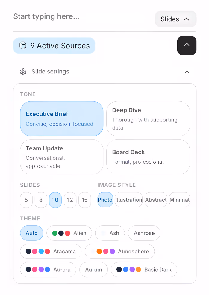 DecisionX slide customization in chat
