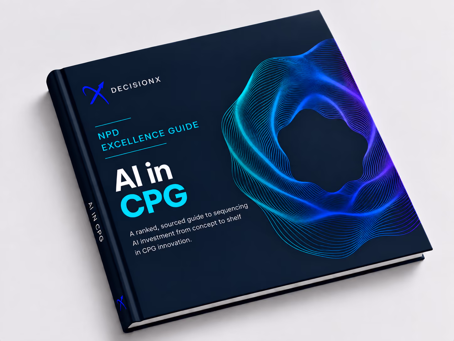 NPD Excellence Guide to AI in CPG innovation, book mockup