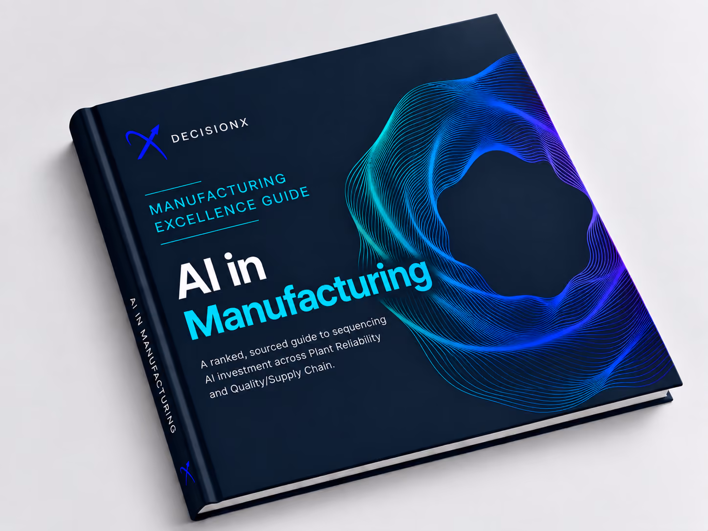 Manufacturing Excellence Guide to AI in discrete and process manufacturing, book mockup