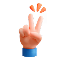 Icon showing a peace sign hand gesture