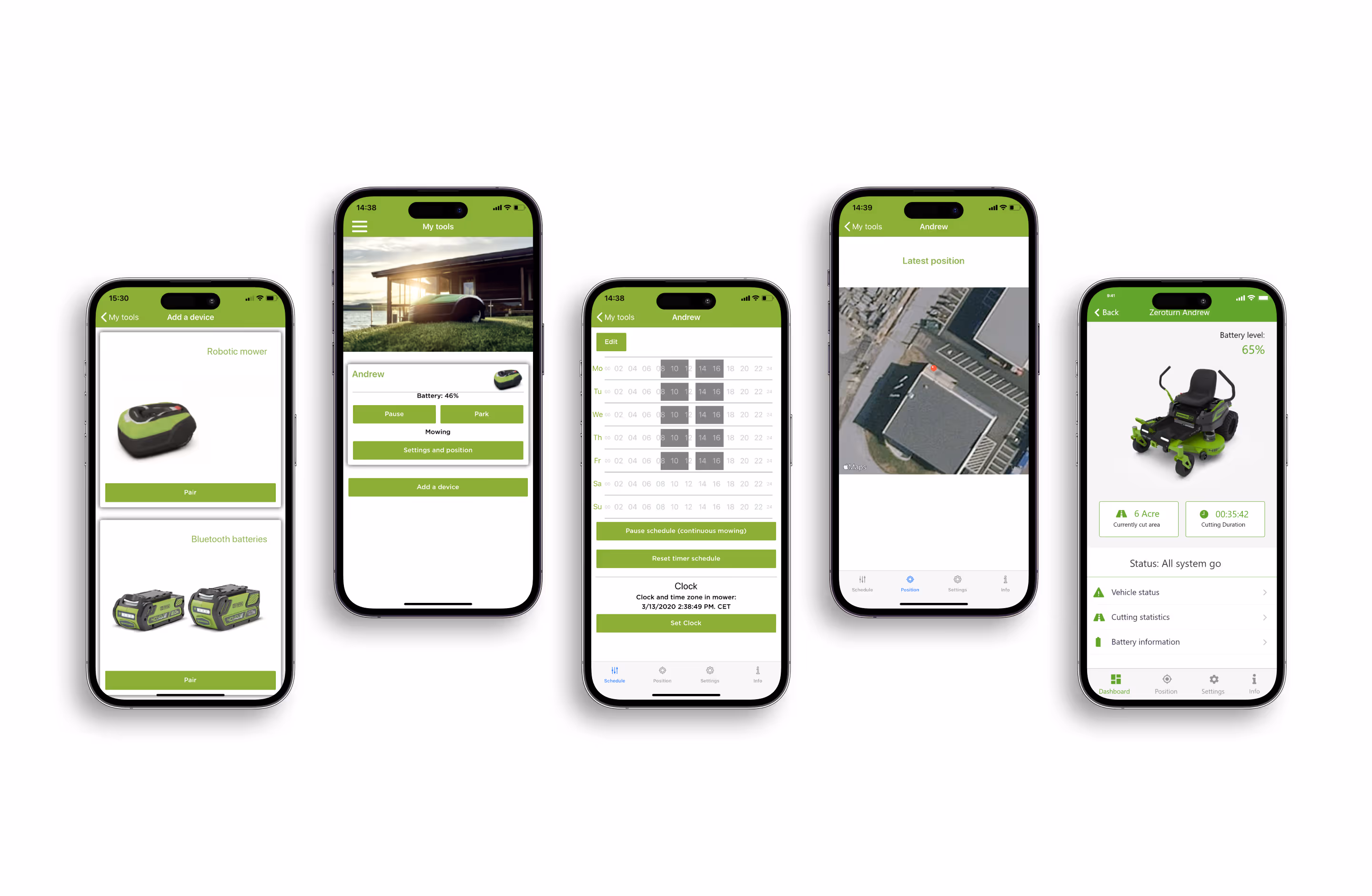 Old user interface of Greenworks app before redesign, shown on Greenworks Tools project details page