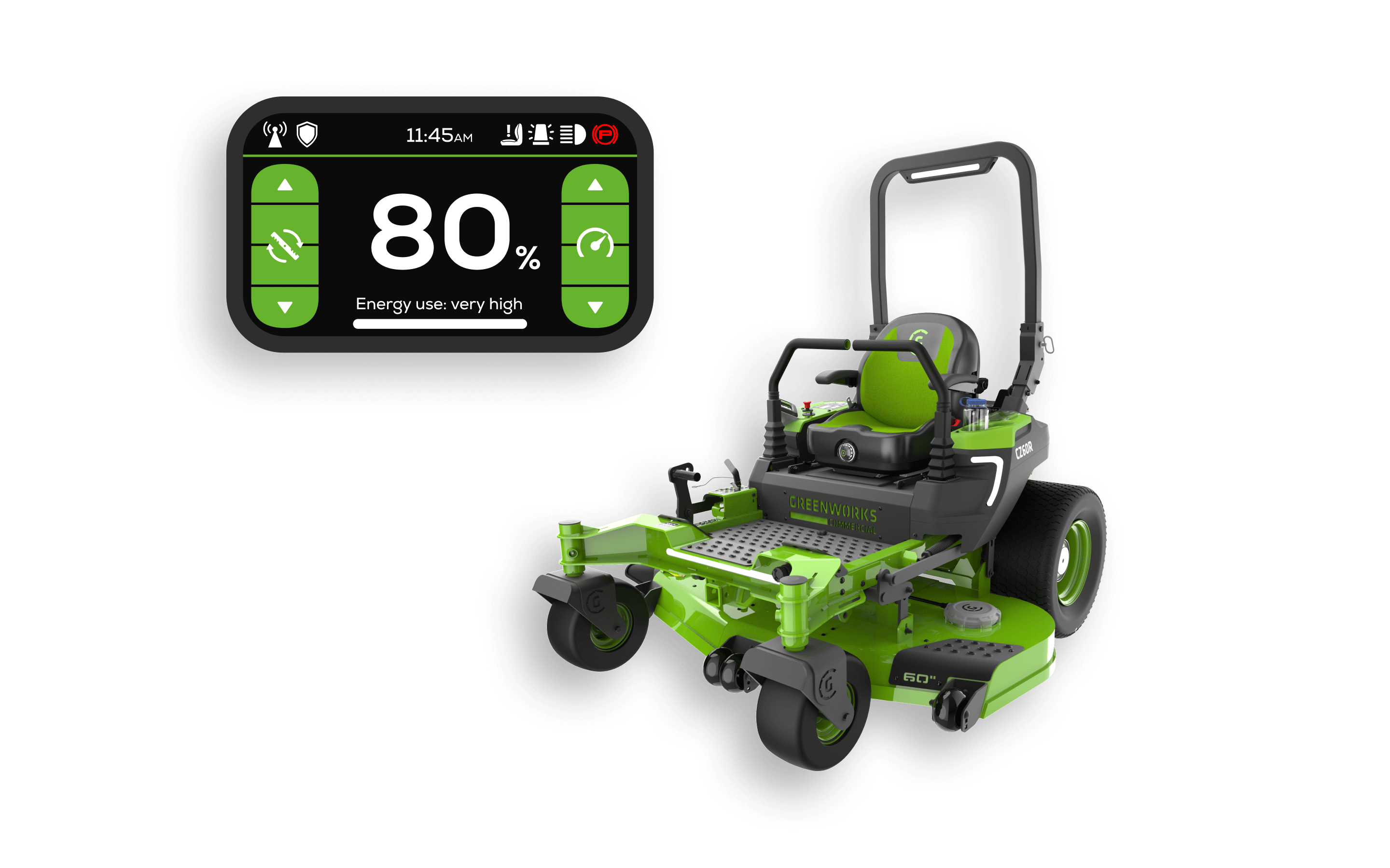 Cover images for Greenworks Commercial OptimusZ GUI project, displayed on the recent project section on home page