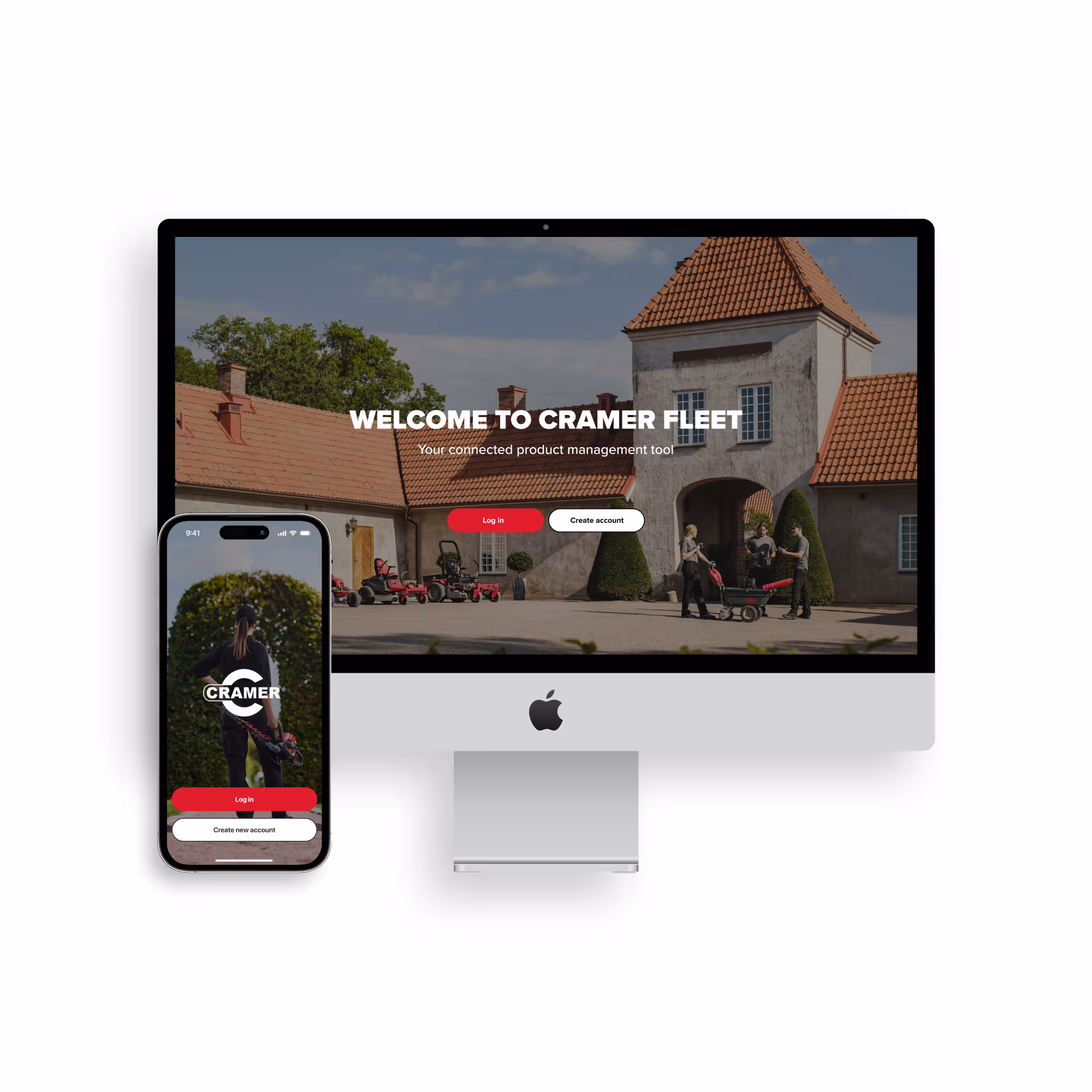 Cramer Connect App and Fleet image featured in parallax effect section on Balto Studio’s home screen