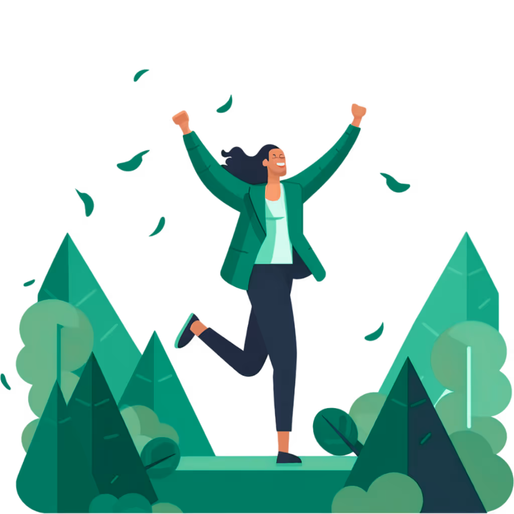 Woman celebrating