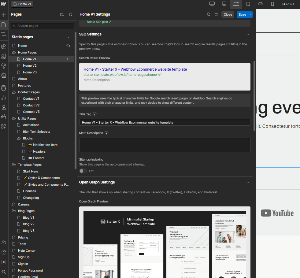 SEO - Starter X Webflow Template
