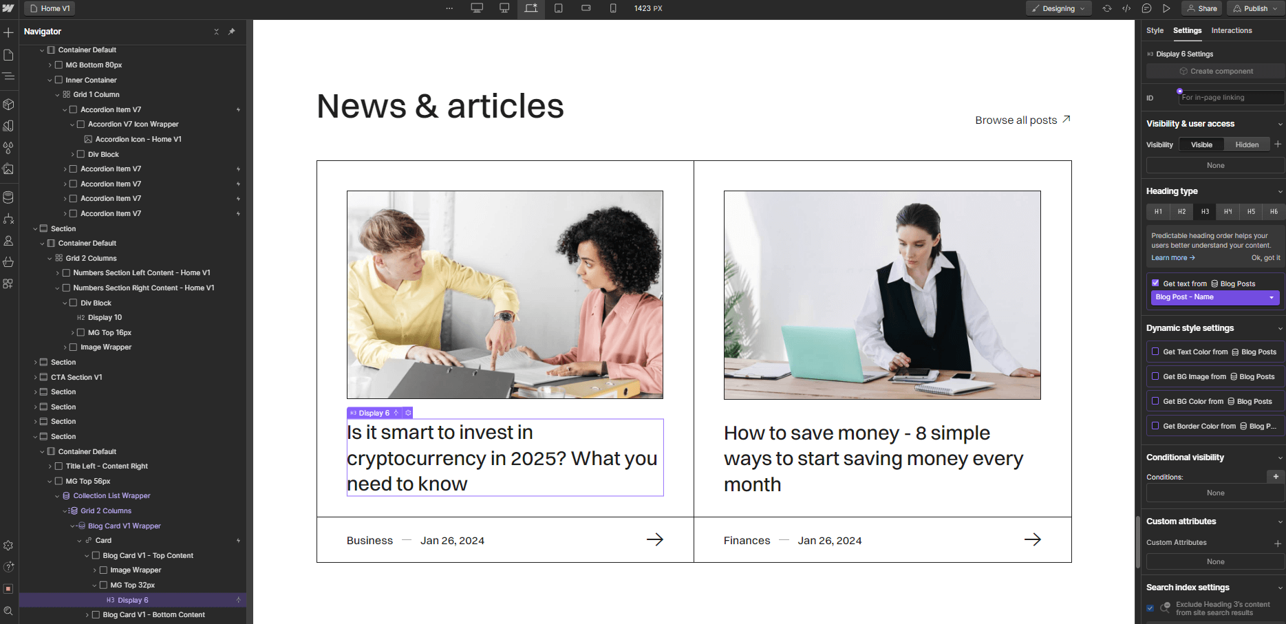 CMS Content - Starter X Webflow Template