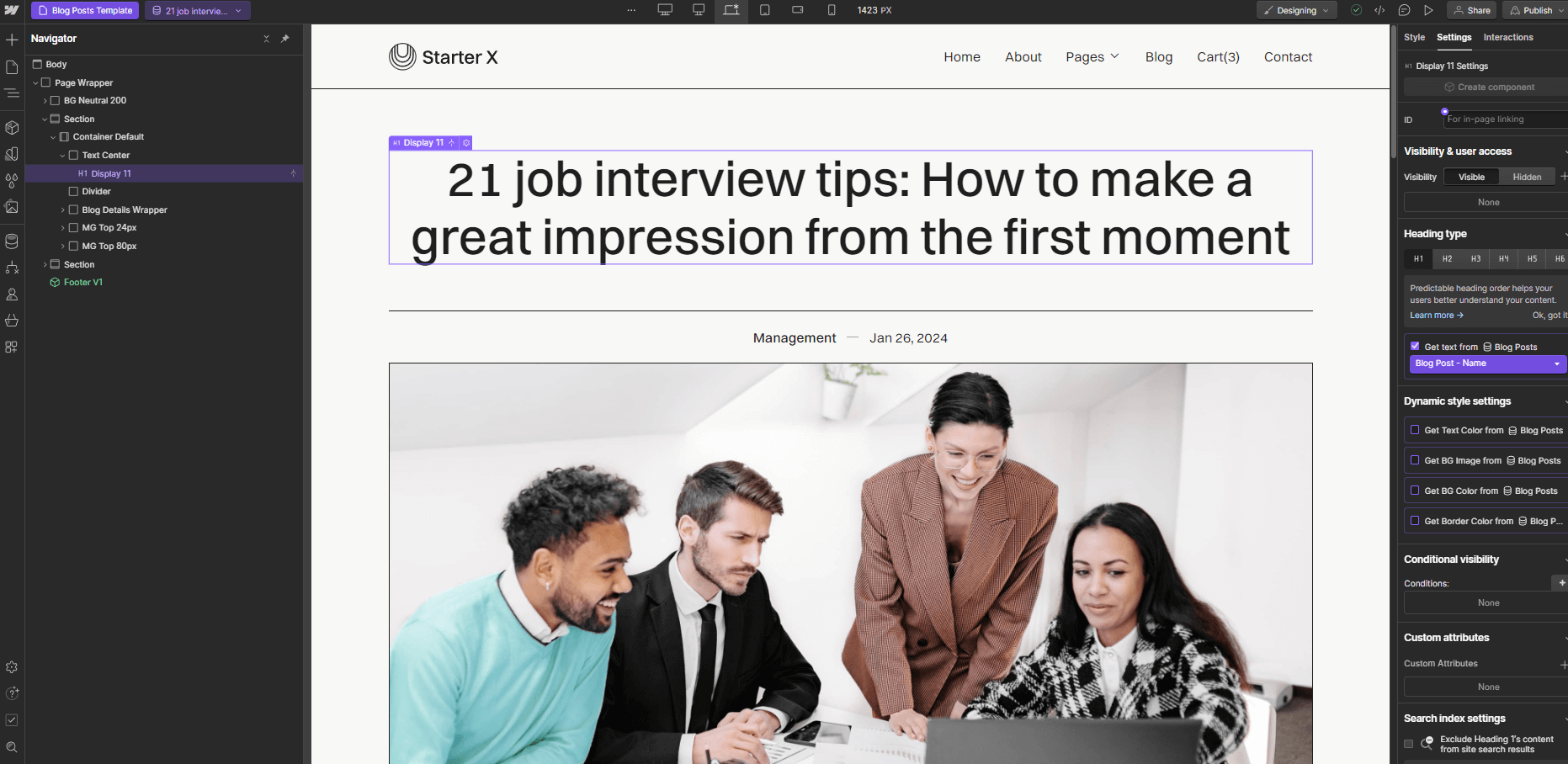 CMS Page - Starter X Webflow Template