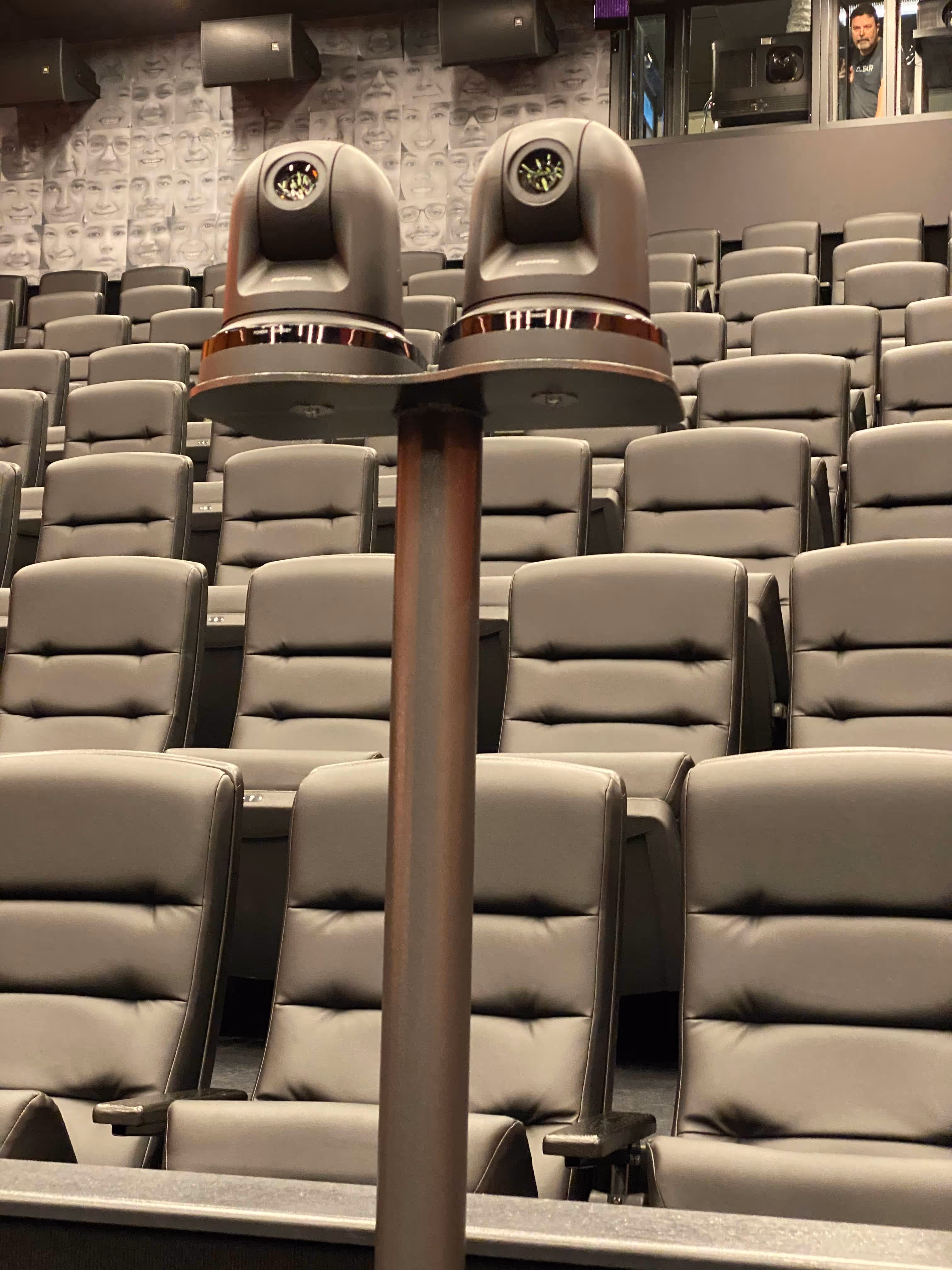 Modern auditorium seating with integrated AV presentation system