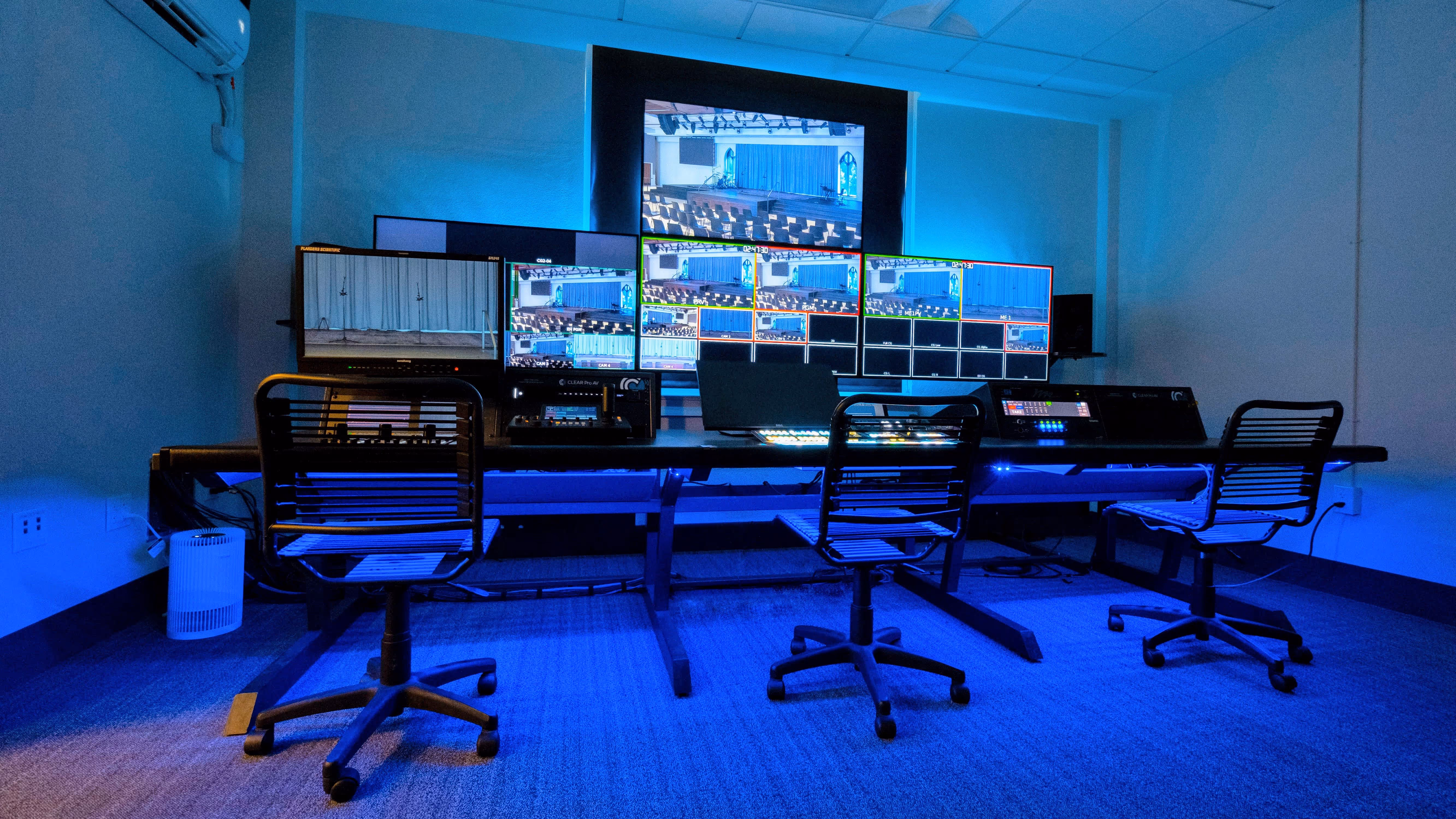 Clear ProAV Broadcast Video Control Room