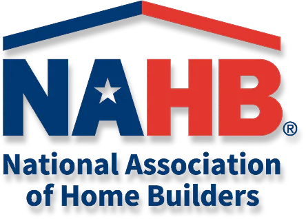NAHB logo with house roof outline above text National Association of Home Builders.