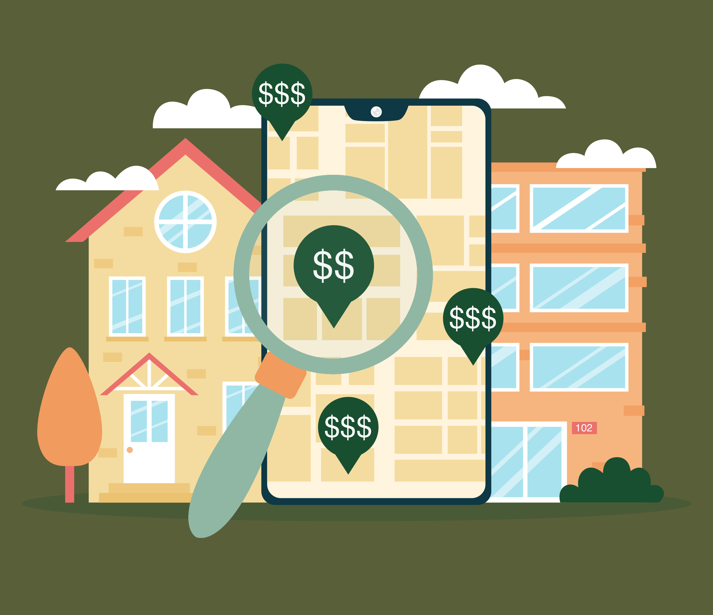 Graphic Depicting Looking At Home Prices