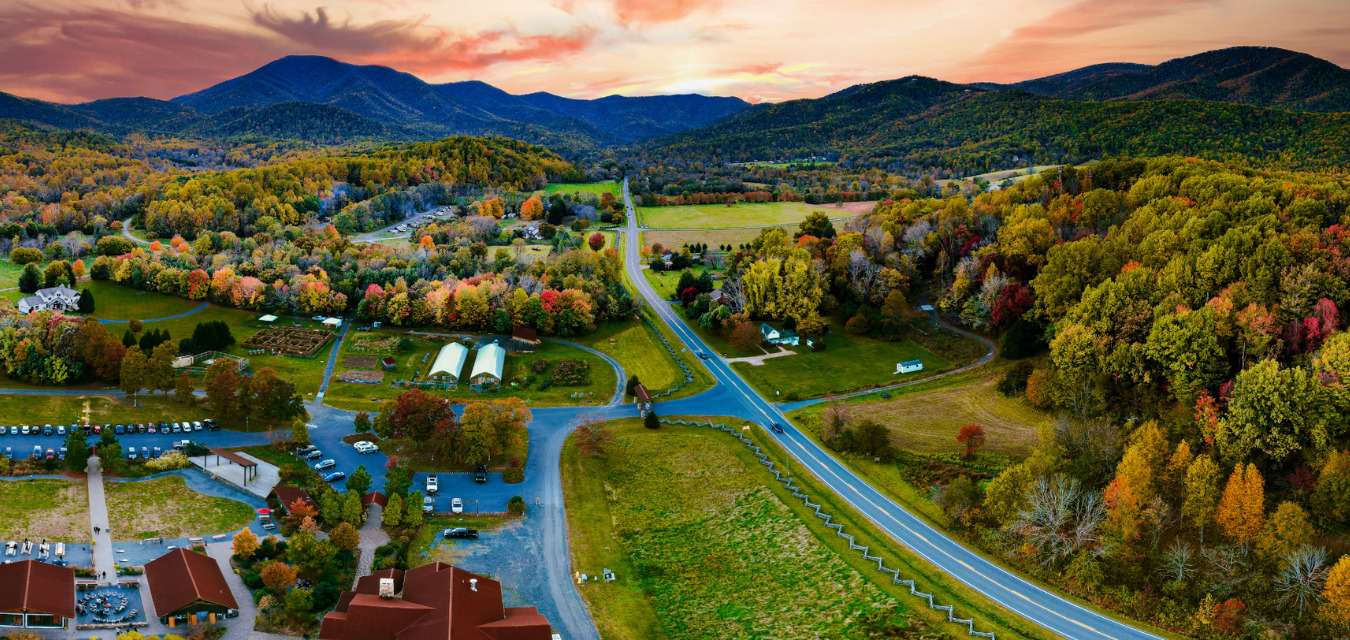 Aerial View Of Nelson County At Sunset