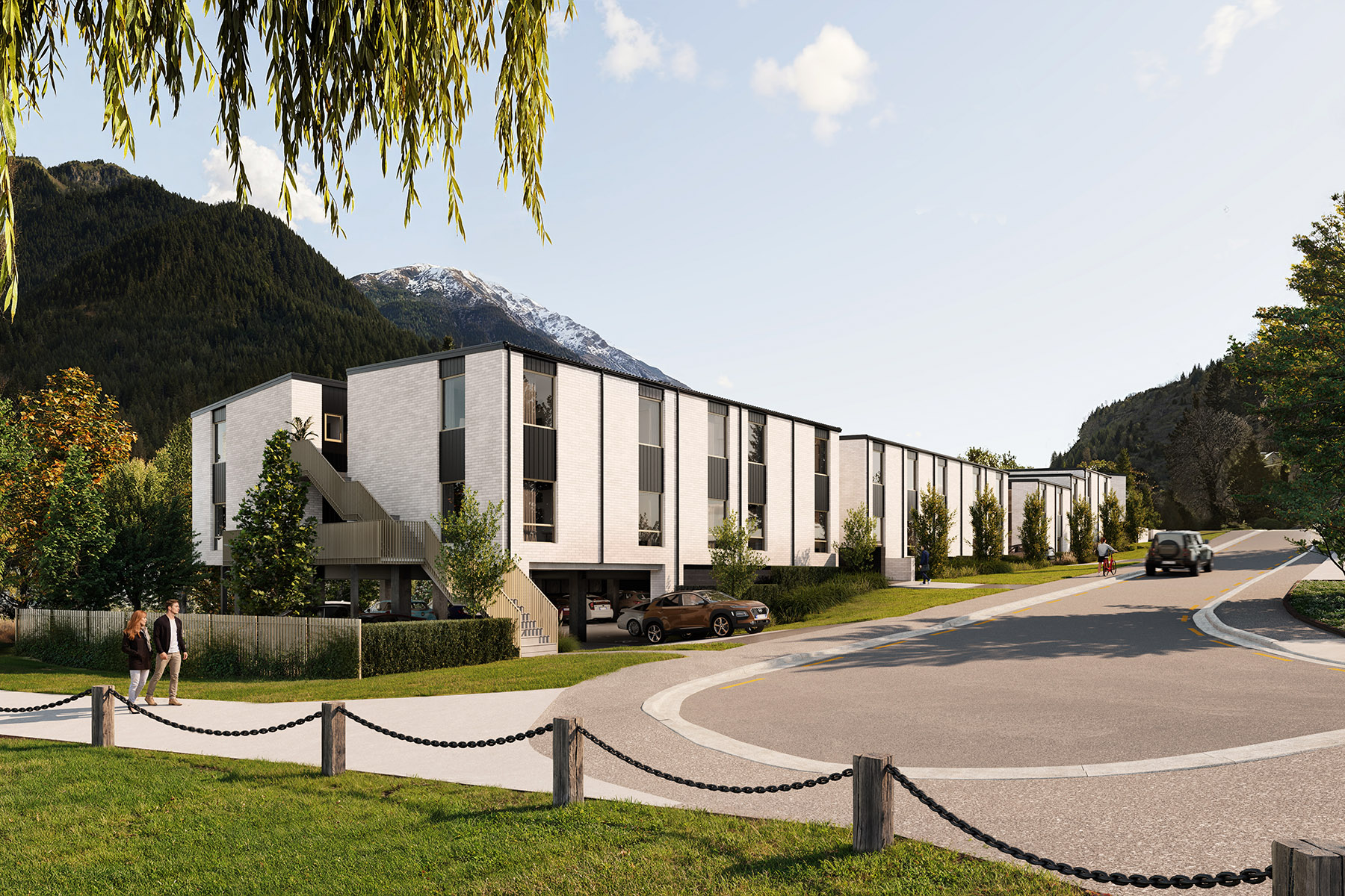 Exterior 3D Rendering of Maribel Apartments in Queenstown  from Boundary Road