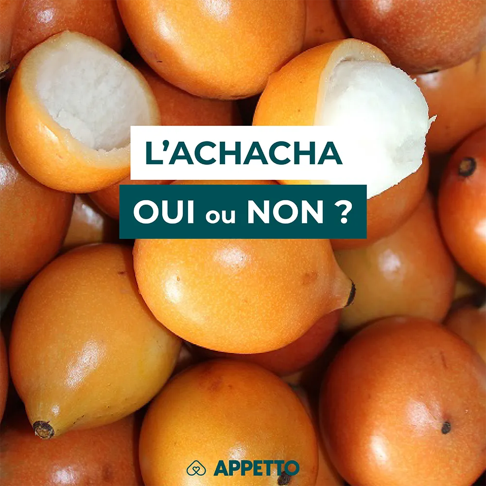 Chien : achacha, oui ou non ? Fruits orange ouverts montrant la pulpe blanche ; guide APPETTO sur sécurité, bienfaits, quantités et précautions.