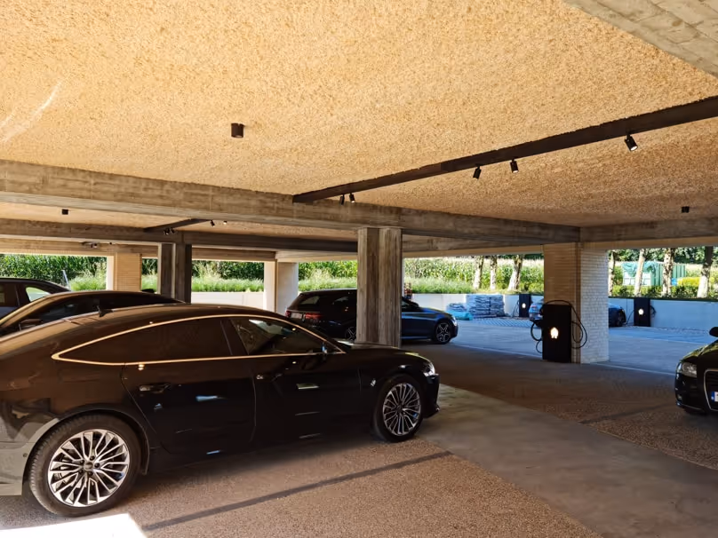 acousticly treated ceiling in garage