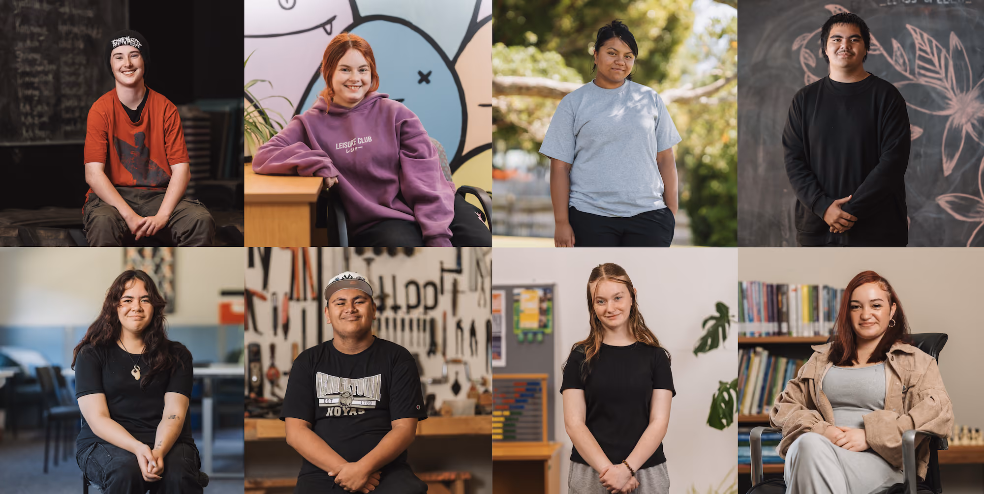 A grid of portrait photos of smiling Y Education learners