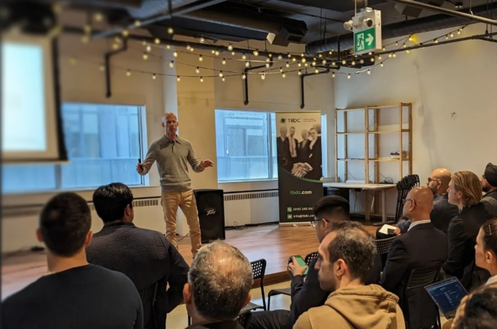 Investor pitch session with founders and professionals