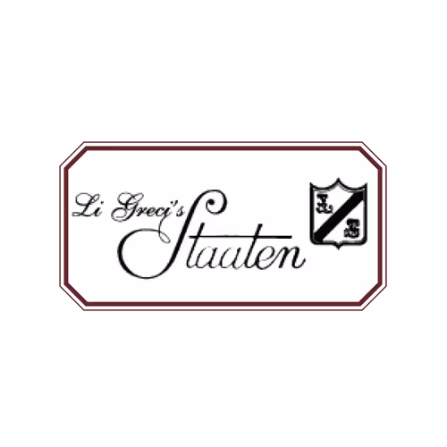 Li Grecy's Staaten logo with a stylized shield emblem on the right side.