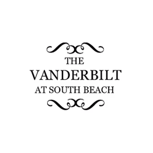 Vanderbilt University logo featuring a shield with a golden laurel wreath and a stylized letter V.