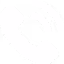 White telephone handset icon on black background.