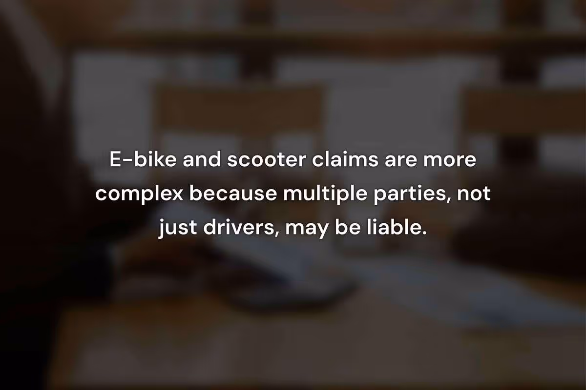How E-Bike and Scooter Accident Claims Differ from Car Accidents
