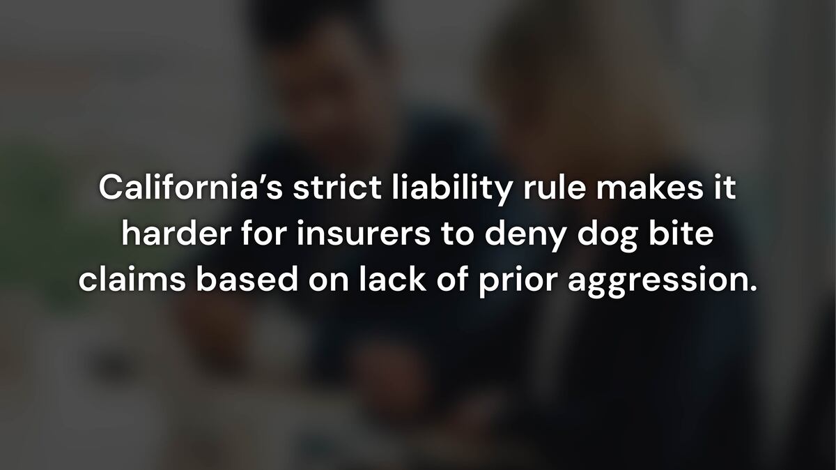 How Does the California Dog Bite Strict Liability Statute Affect Insurance Claims?