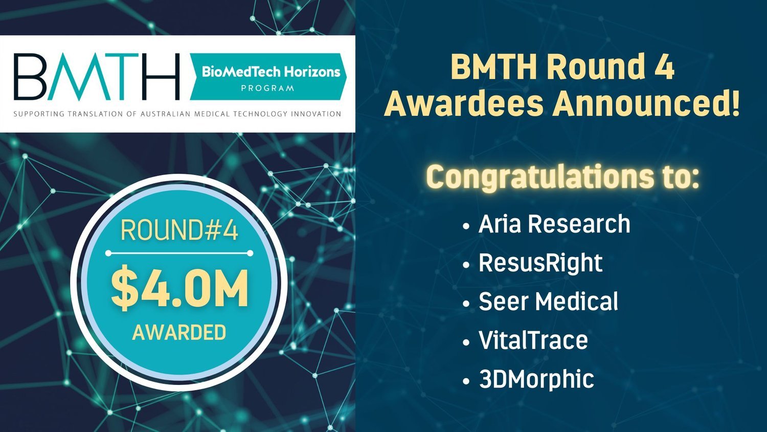 Another win for VitalTrace through BioMedTech Horizons