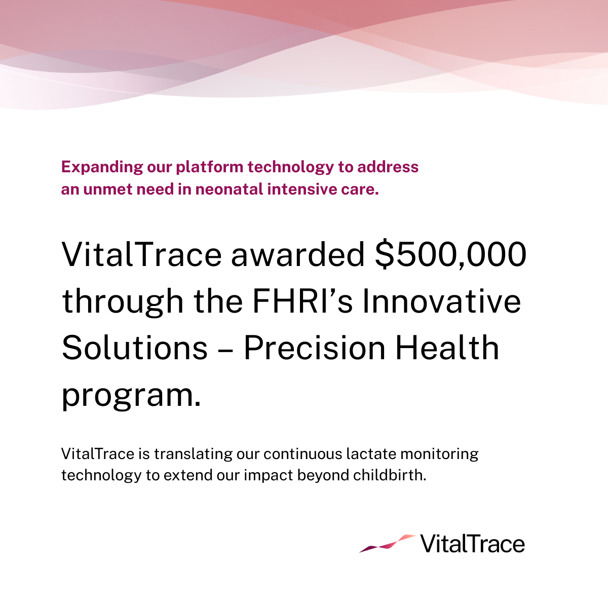 VitalTrace awarded $500K to expand platform technology for neonatal intensive care