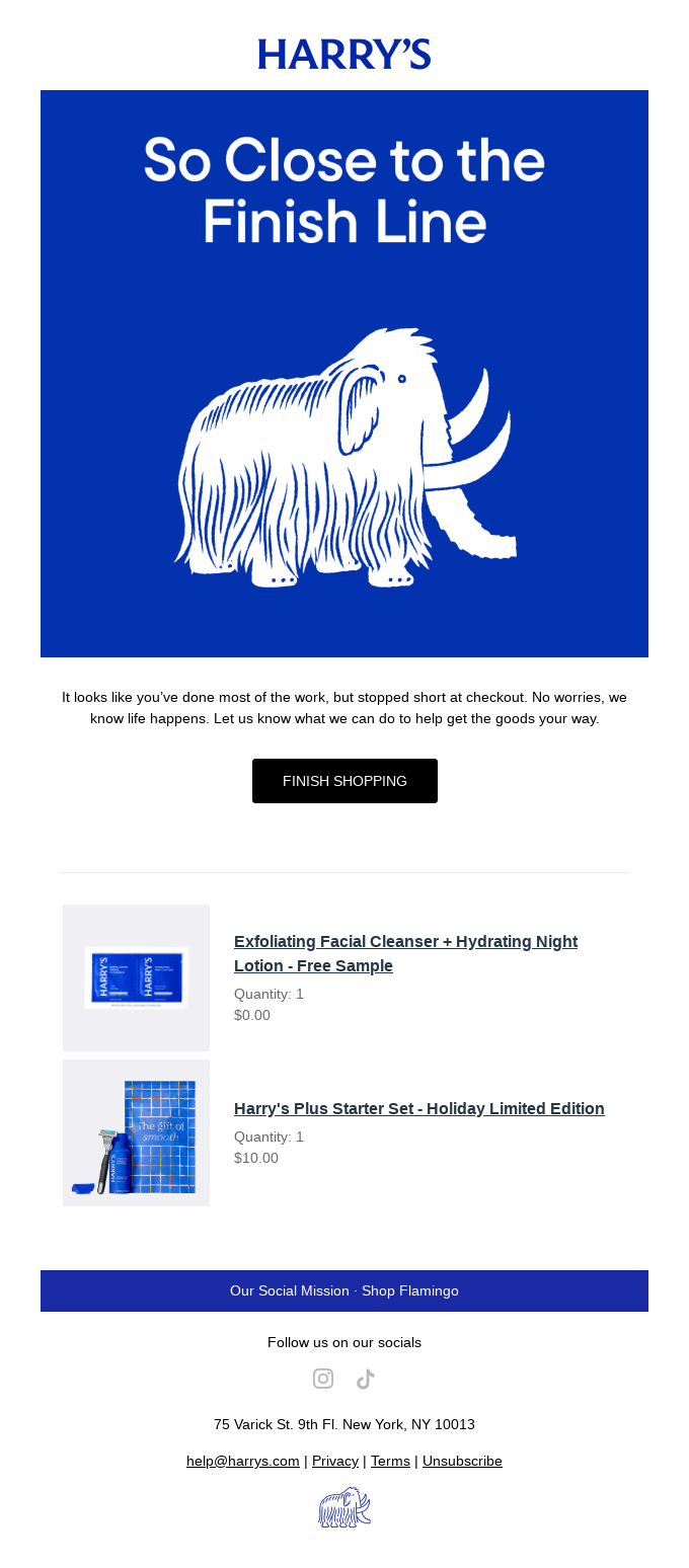 Last call ⏰ from Harry's - Desktop Email View | Really Good Emails